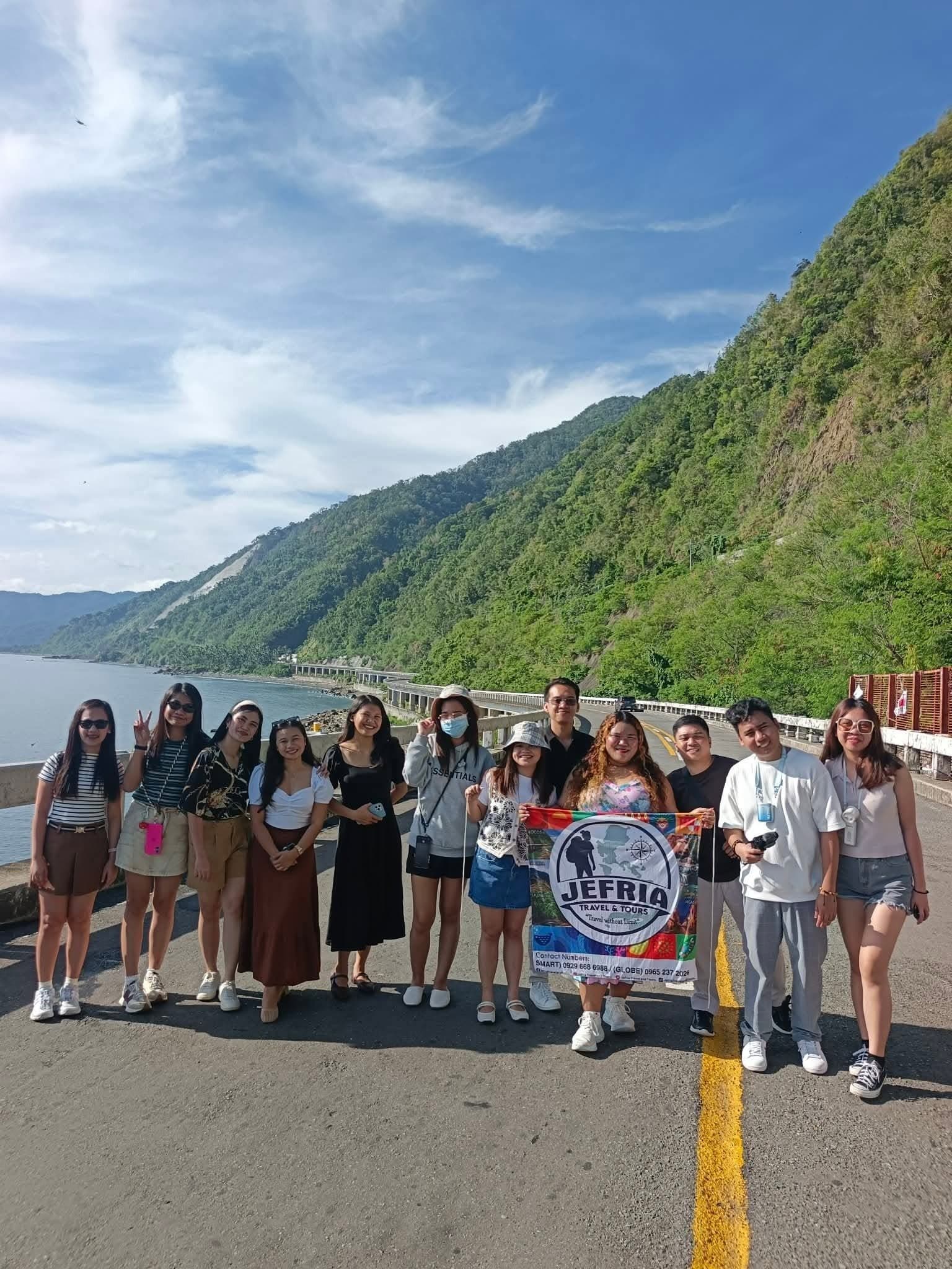 Happy group of friends traveling